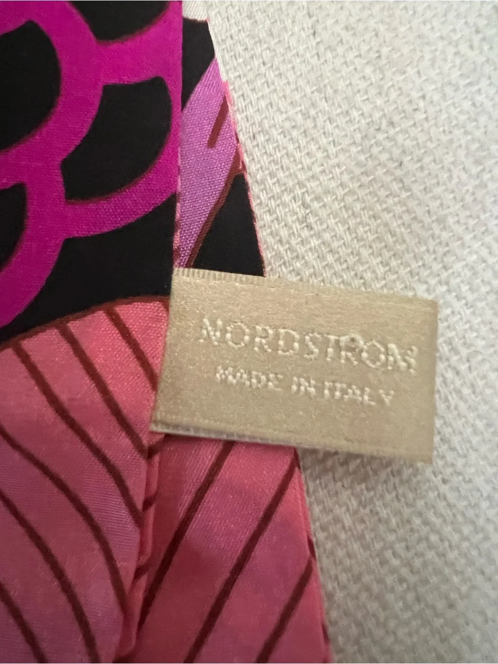Nordstrom Pink Purple Black Floral Silk Scarf